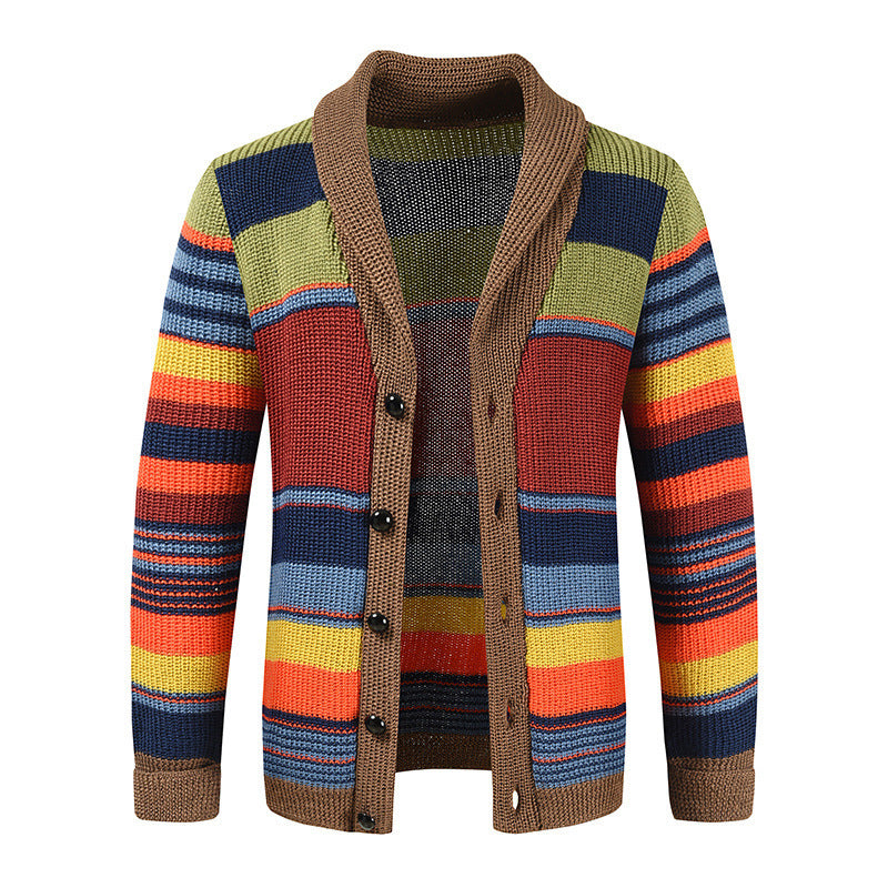 Men's Striped Cotton Cardigan for Effortless Comfort and Modern Style