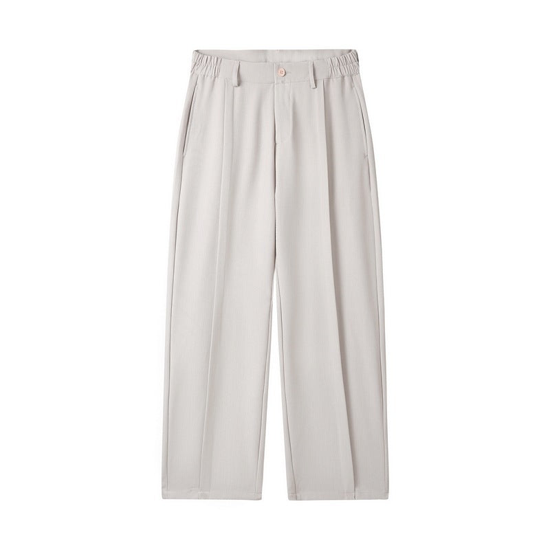 Men’s Versatile Loose Fit Straight Casual Draped Suit Trousers