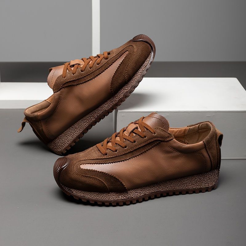 Men's Retro Leather Sneakers Casual Comfortable Stylish Everyday Shoes