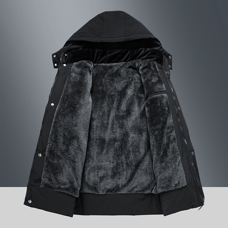 Men's Fleece Lined Cotton Jacket for Winter Warmth and Comfort