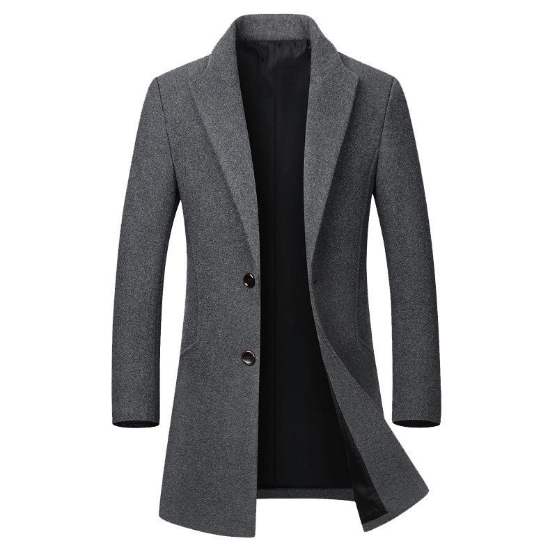 Men's Classic Wool Trench Coat Elegant Vintage Old Money Style