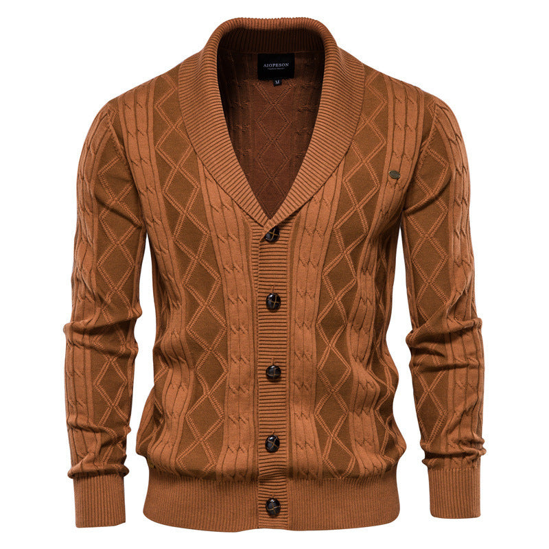 Men's Cotton V-Neck Cardigan for Classic Comfort and Everyday Style