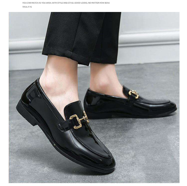 Men’s Glossy Black Leather Loafers for Effortless Classic Style
