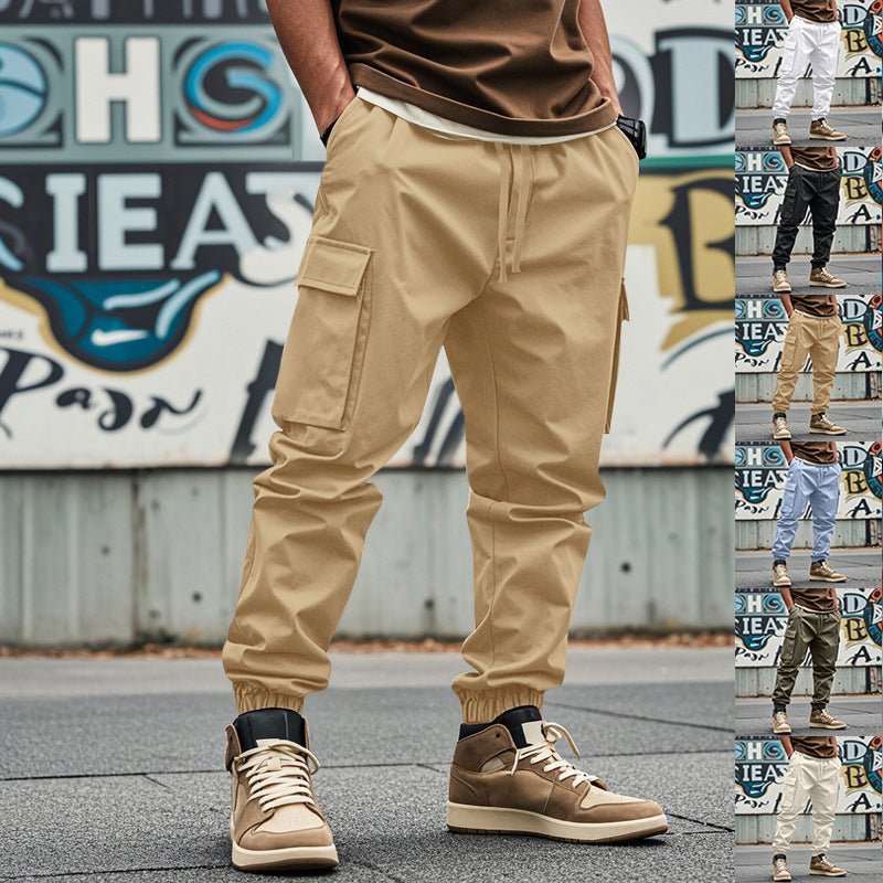 Men’s Loose Fit Cargo Joggers for Sporty Casual Street Style