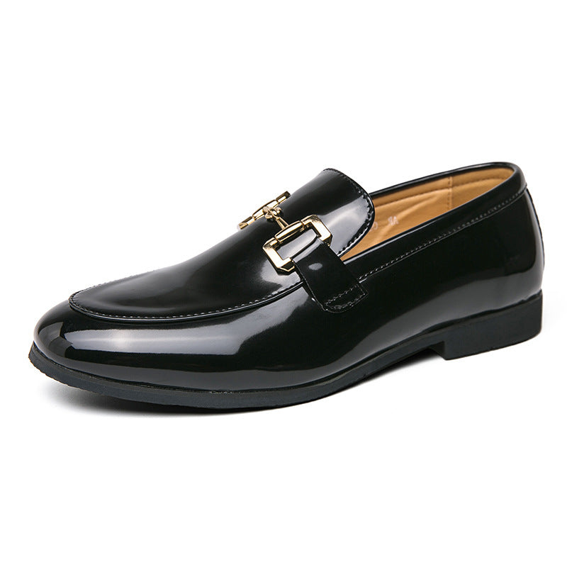 Men’s Glossy Black Leather Loafers for Effortless Classic Style