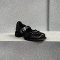 Women's Niche Round Toe Shallow Mouth Summer Leather Shoes