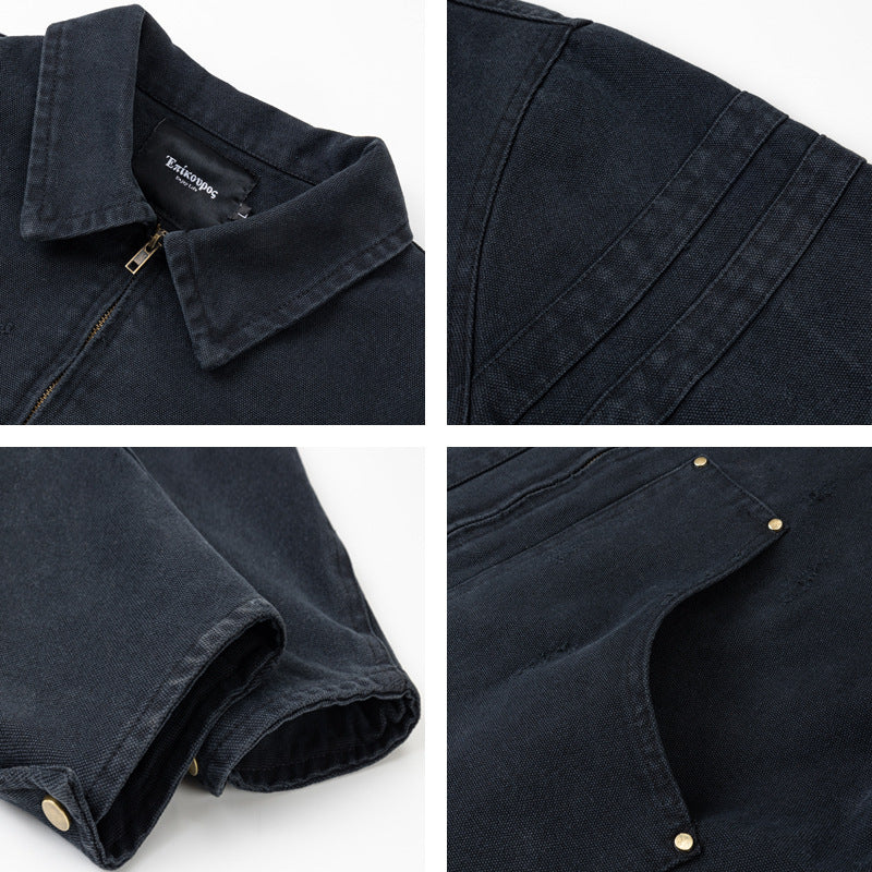 Men's Barnwind Heavy Canvas Washed Distressed Cleanfit Workwear Jacket