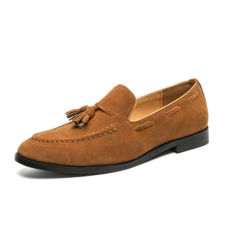 Men’s British Style Leather Tassel Loafers for Casual Elegance