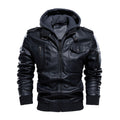 Men's Vintage Hooded Leather Jacket with Soft Velvet Lining Style