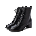 Women’s Stylish Chunky Heel Low Martin Boots for All Seasons