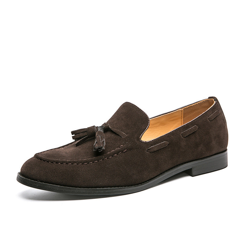 Men’s British Style Leather Tassel Loafers for Casual Elegance