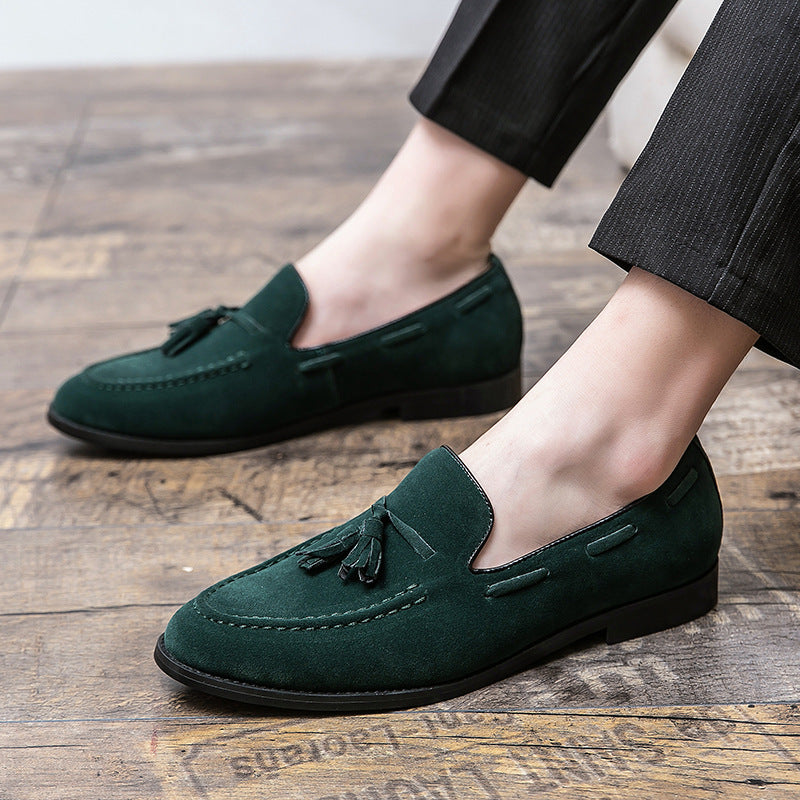 Men’s British Style Leather Tassel Loafers for Casual Elegance