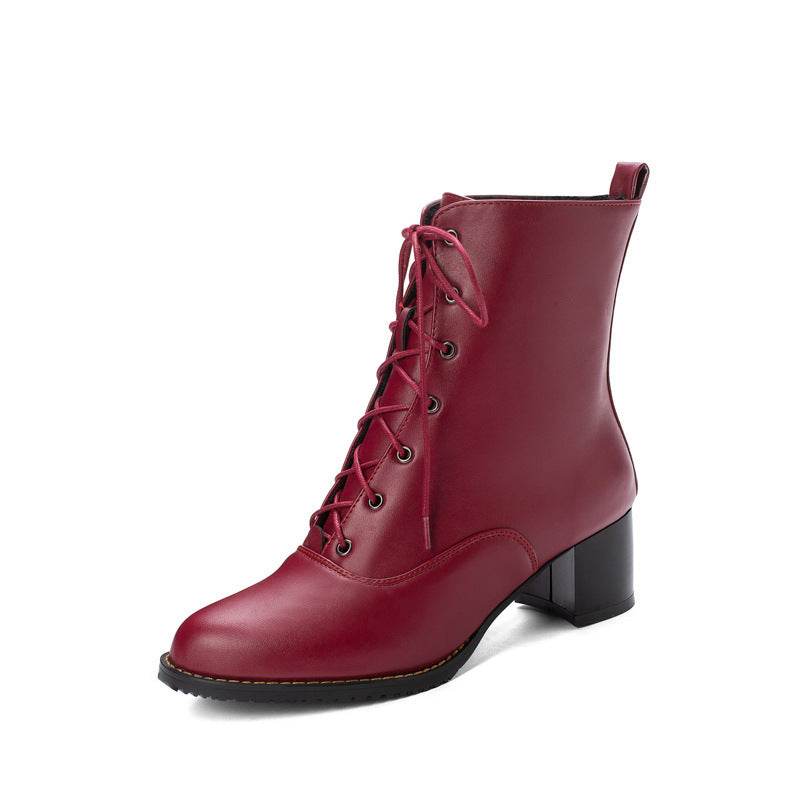 Women’s Stylish Chunky Heel Low Martin Boots for All Seasons