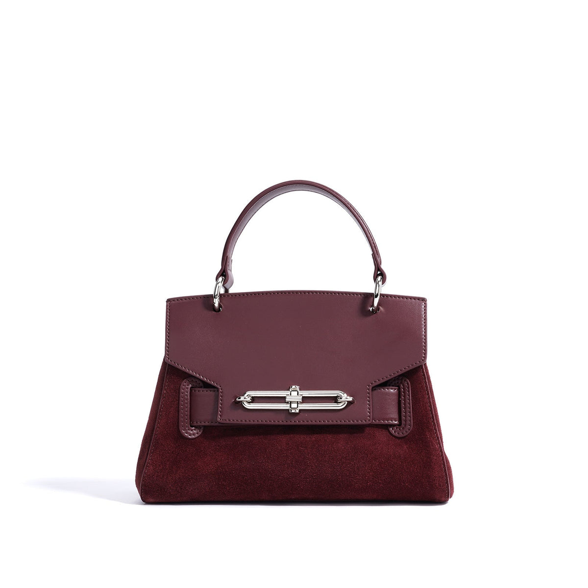 Women's Luxury Genuine Leather One Shoulder Textured Clamshell Handbag