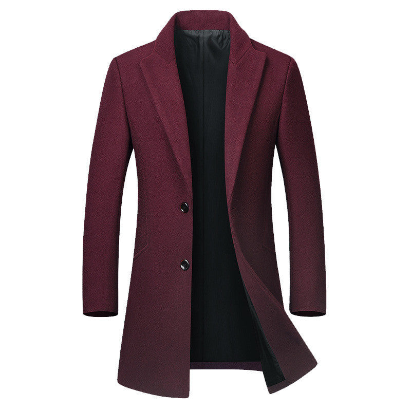 Men's Classic Wool Trench Coat Elegant Vintage Old Money Style
