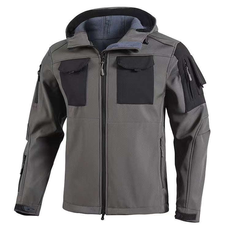 Men's Soft Shell Fleece Lined Waterproof Windproof Outdoor Jacket