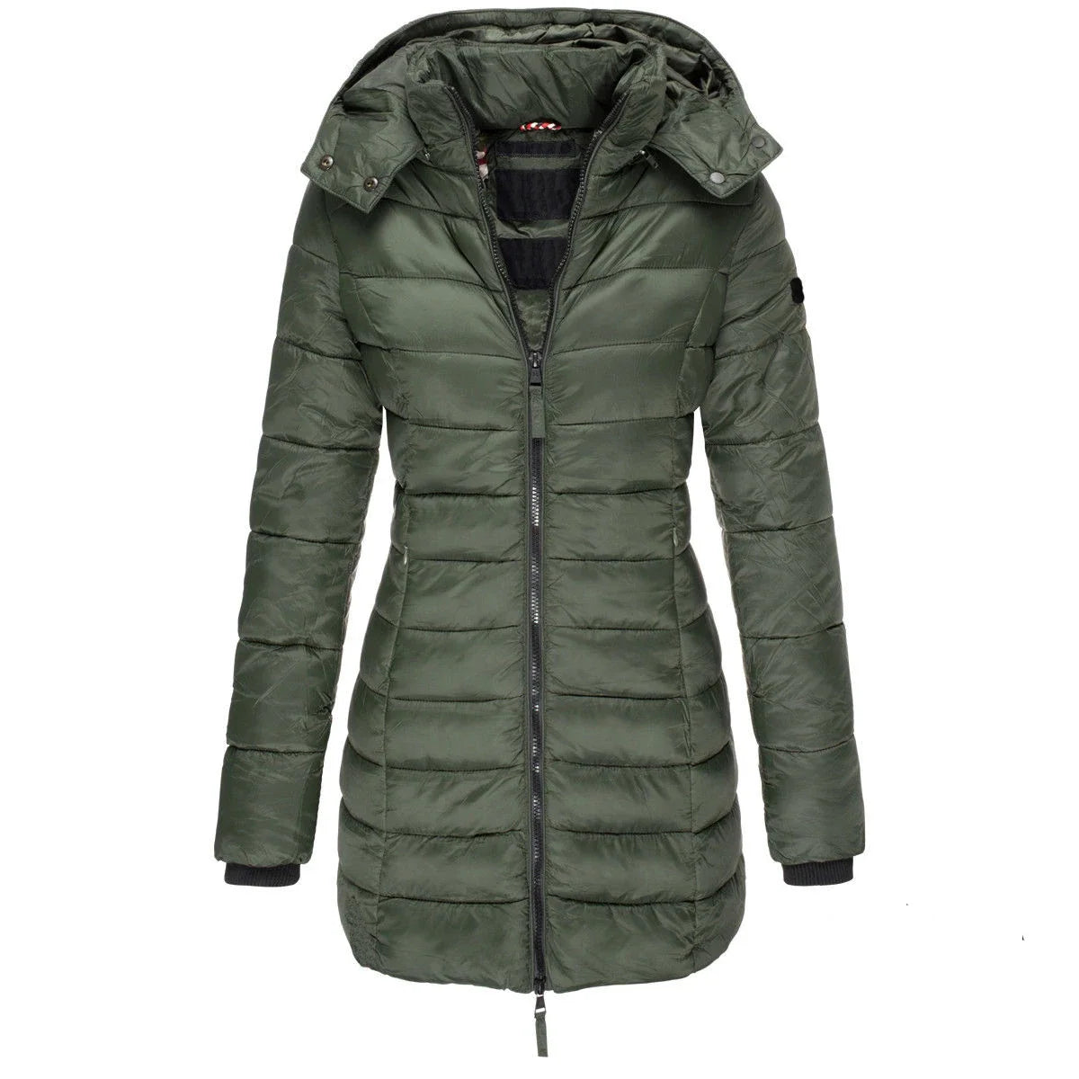 Women's Hooded Padded Cotton Long Sleeve Winter Parka Jacket