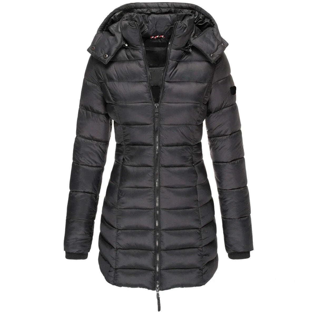 Women's Hooded Padded Cotton Long Sleeve Winter Parka Jacket