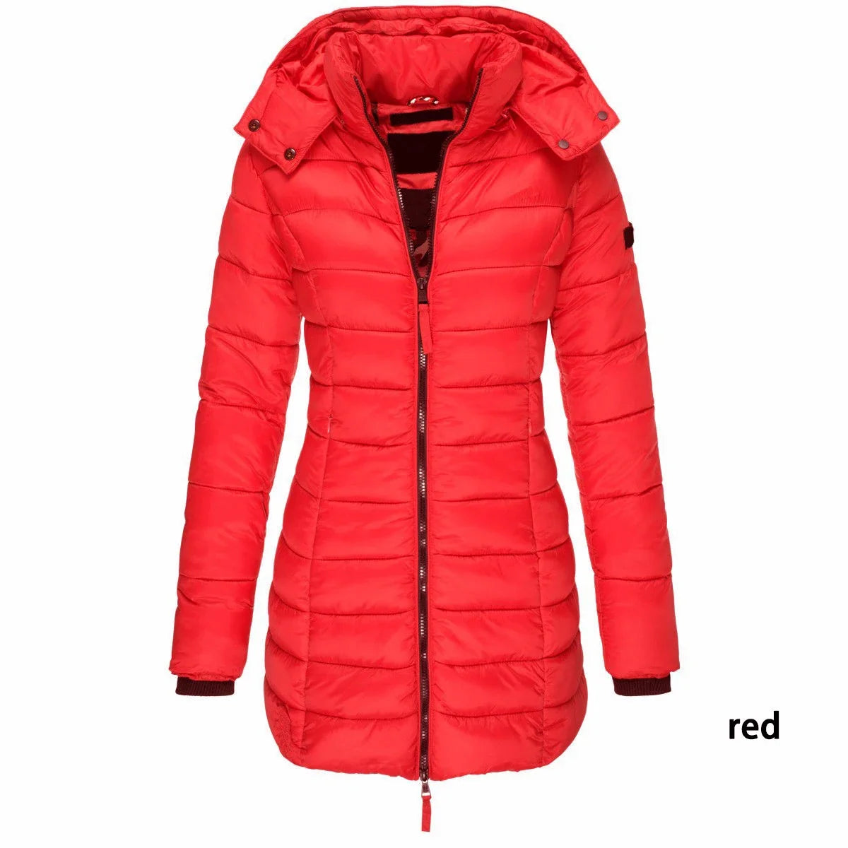 Women's Hooded Padded Cotton Long Sleeve Winter Parka Jacket