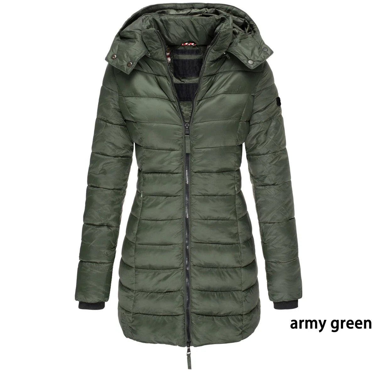 Women's Hooded Padded Cotton Long Sleeve Winter Parka Jacket