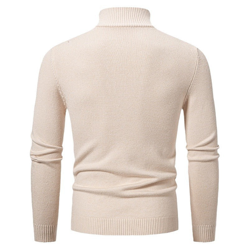 Men's Slim Fit Knitwear Sweater with High Neck Casual Style