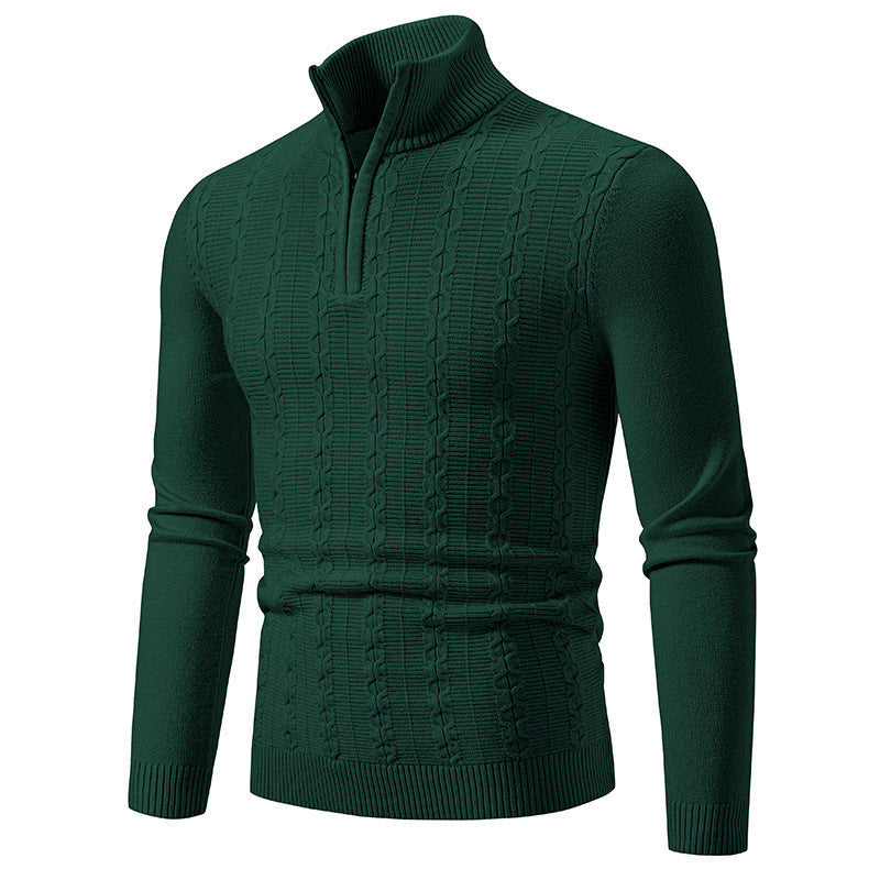 Men's Slim Fit Knitwear Sweater with High Neck Casual Style