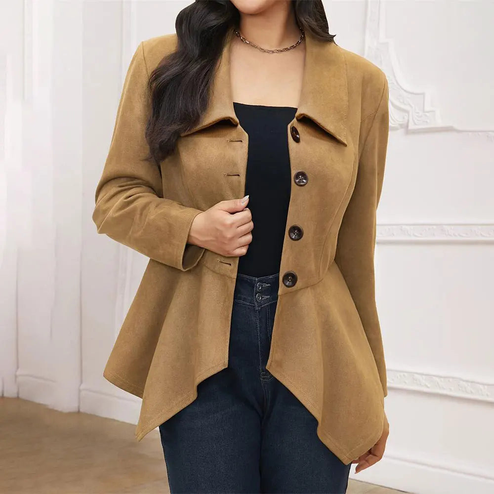 Women's Vintage Knit Blazer Loose Fit Chic Commuter Jacket