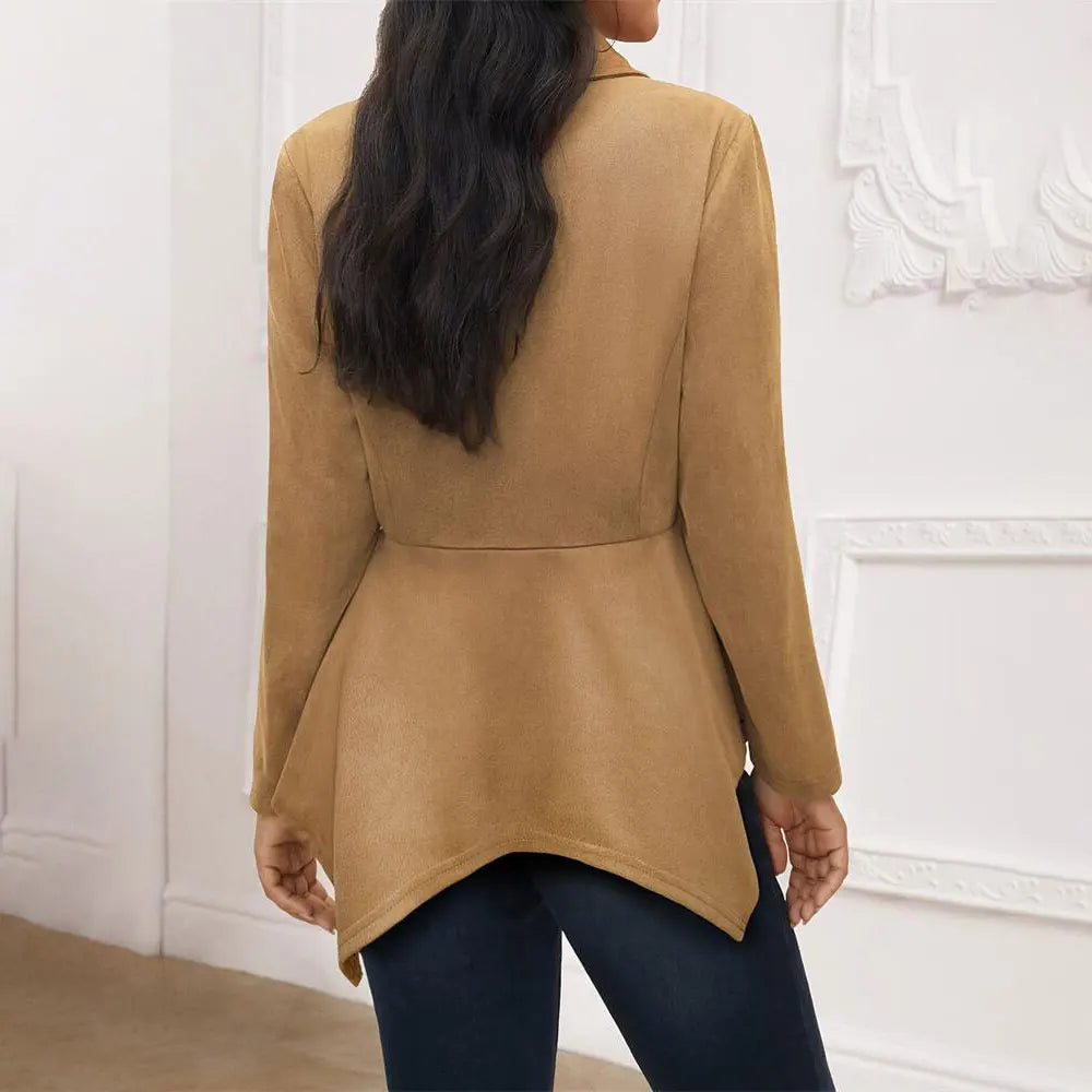 Women's Vintage Knit Blazer Loose Fit Chic Commuter Jacket
