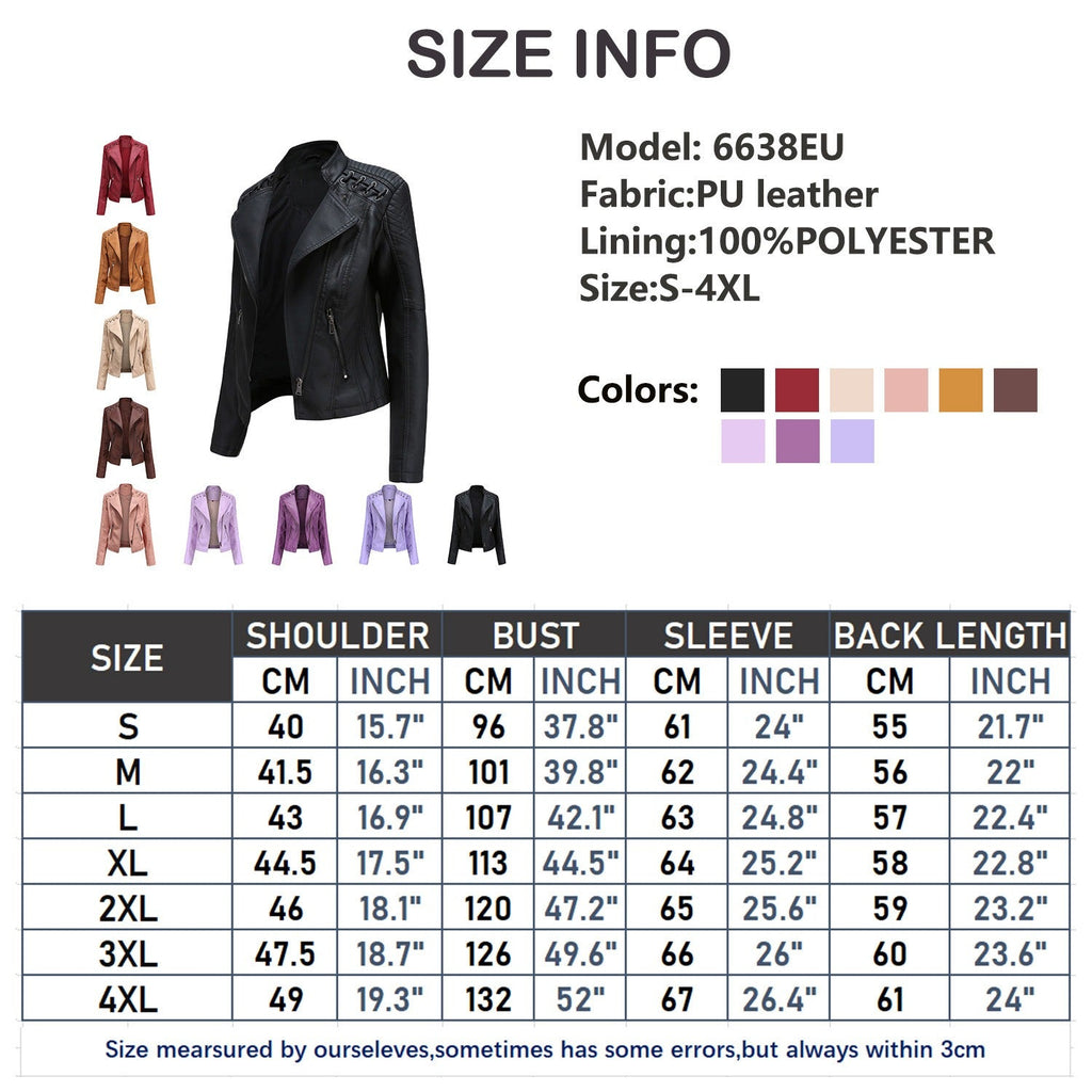 Women's Washed PU Leather Biker Jacket for Chic Everyday Style