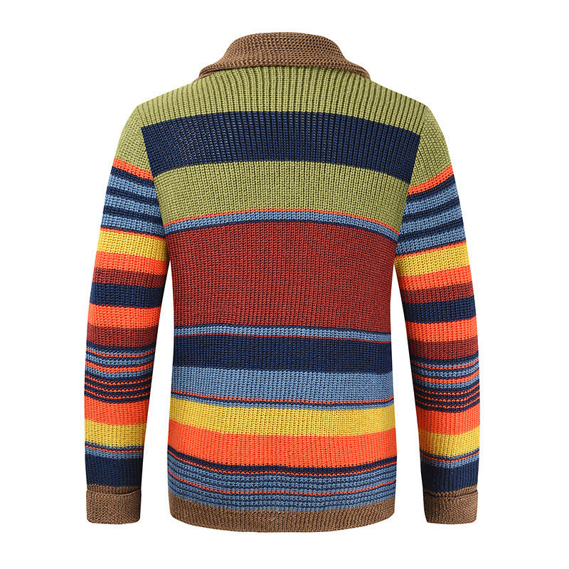 Men's Striped Cotton Cardigan for Effortless Comfort and Modern Style