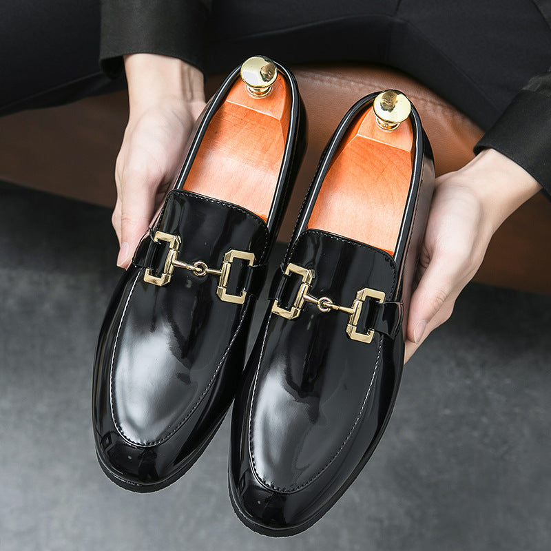 Men’s Glossy Black Leather Loafers for Effortless Classic Style