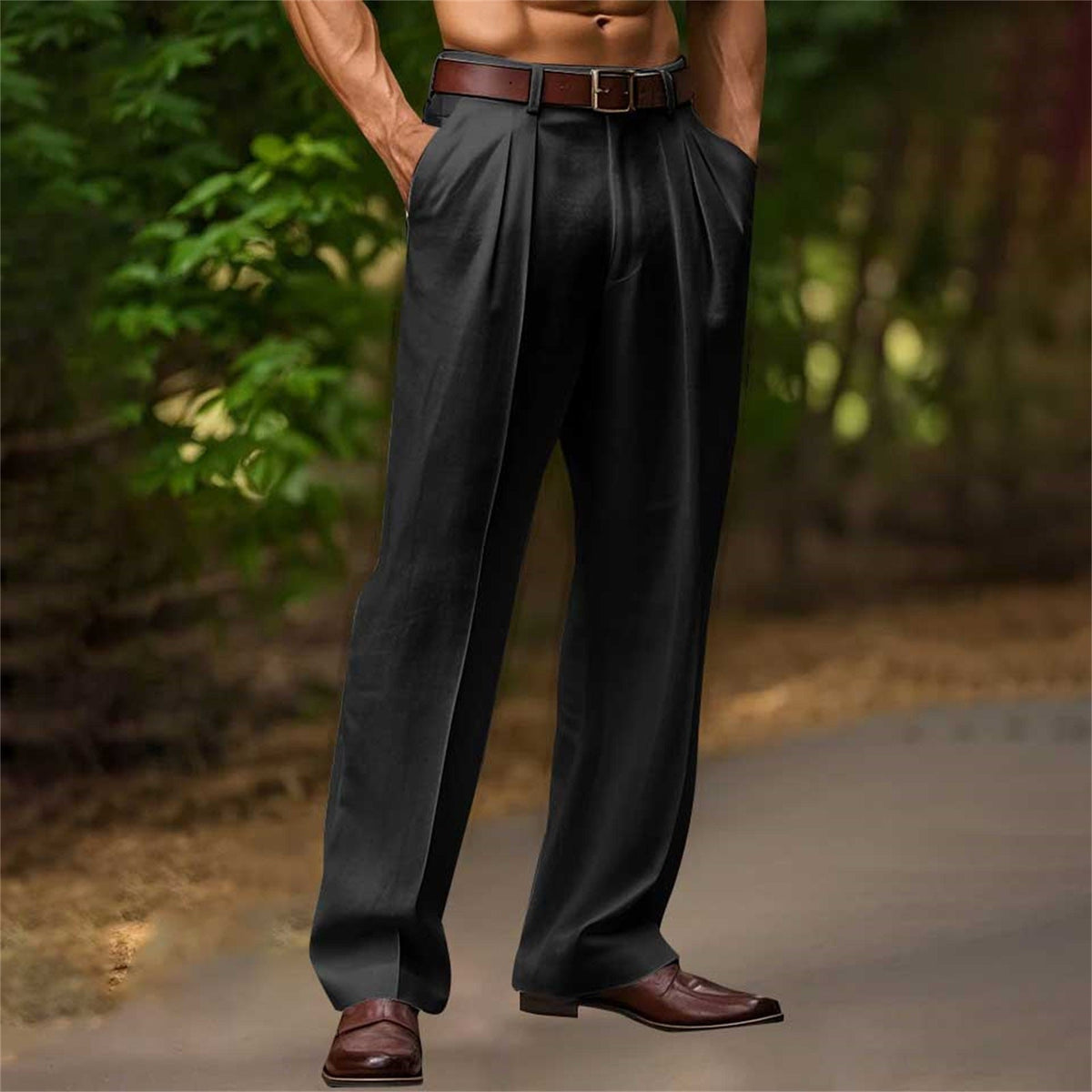 Men’s Cotton Linen Casual Trousers for Everyday Breathable Comfort