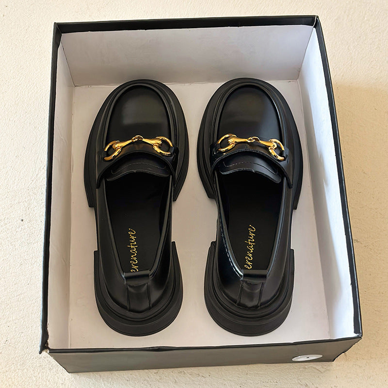 Womens One Pedal Loafer | Metal Buckle All-match Soft Thin Shoes