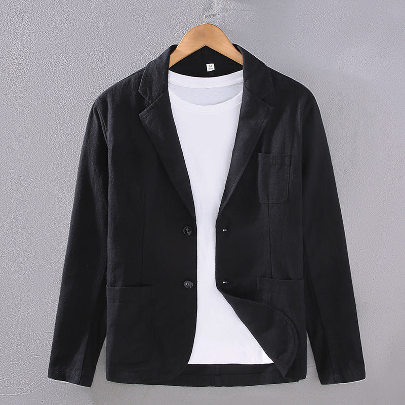 Men's Ramie Casual Suit Jacket for Smart Spring and Autumn Style